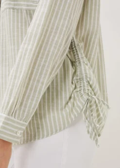 Oliva Ruched Side Stripe Shirt -TrendLust Verkäufe 502243454 05 oliva ruched side stripe shirt
