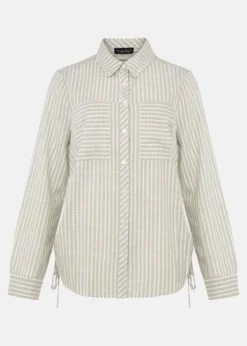 Oliva Ruched Side Stripe Shirt -TrendLust Verkäufe 502243454 99 oliva ruched side stripe shirt