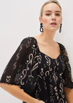 Malaya Ikat Print Blouse