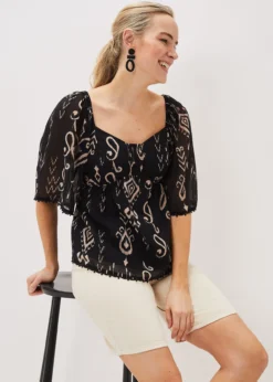Malaya Ikat Print Blouse -TrendLust Verkäufe 502245050 04 malaya ikat print blouse