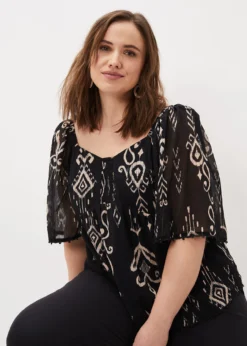 Malaya Ikat Print Blouse -TrendLust Verkäufe 502245050 06 malaya ikat print blouse