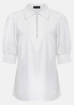 Alannah Puff Sleeve Zip Collar Blouse -TrendLust Verkäufe 502302055 99 alannah puff sleeve zip collar blouse