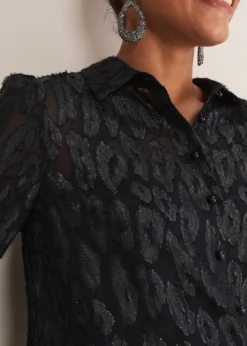 Tate Leopard Jacquard Blouse -TrendLust Verkäufe 502345050 05 tate leopard jacquard blouse