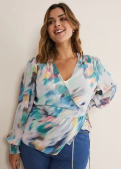 Sonya Printed Wrap Blouse -TrendLust Verkäufe 502365000 06 sonya printed wrap blouse