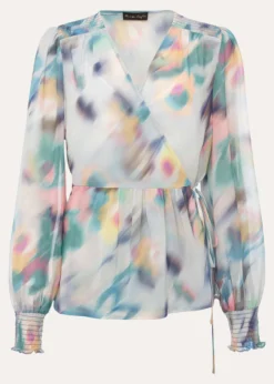 Sonya Printed Wrap Blouse -TrendLust Verkäufe 502365000 99 sonya printed wrap blouse