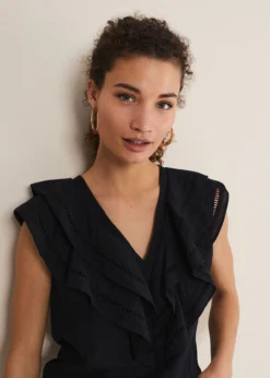 Rosey Linen Ruffle Blouse 12 Rosey Linen Ruffle Blouse -TrendLust Verkäufe 502367050 05 rosey linen ruffle blouse