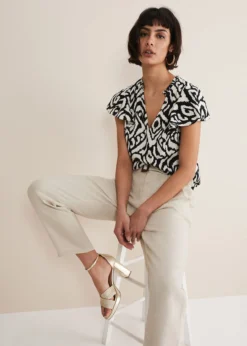 Dalia Ikat Ruffle Top