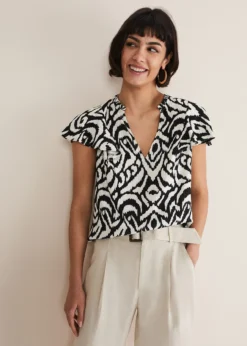 Dalia Ikat Ruffle Top -TrendLust Verkäufe 502385230 04 dalia ikat ruffle top