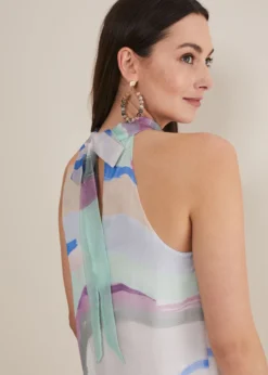 Kadie Silk Abstract Halter Neck Top -TrendLust Verkäufe 502387163 05 kadie silk abstract halter neck top