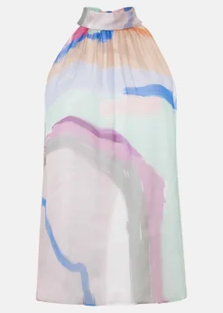 Kadie Silk Abstract Halter Neck Top -TrendLust Verkäufe 502387163 99 kadie silk abstract halter neck top