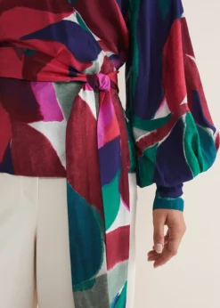 Shalni Abstract Floral Wrap Top -TrendLust Verkäufe 502392000 04 shalni abstract floral wrap top