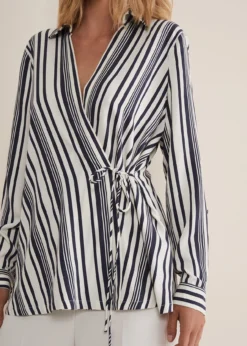 Dalila Striped Wrap Blouse -TrendLust Verkäufe 502398665 04 dalila striped wrap blouse