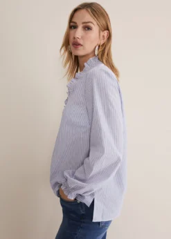 Izara Cotton Striped Ruffle Top -TrendLust Verkäufe 502402081 05 izara cotton striped ruffle top