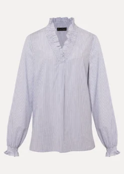 Izara Cotton Striped Ruffle Top -TrendLust Verkäufe 502402081 99 izara cotton striped ruffle top