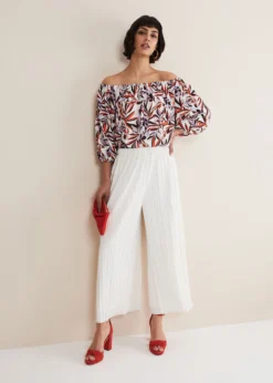 Tona Leaf Print Bardot Top -TrendLust Verkäufe 502404000 05 tona leaf print bardot top