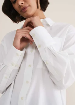White Cotton Oversized Shirt -TrendLust Verkäufe 502410055 04 white cotton oversized shirt