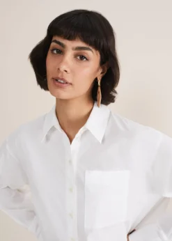 White Cotton Oversized Shirt -TrendLust Verkäufe 502410055 05 white cotton oversized shirt
