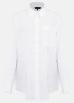 White Cotton Oversized Shirt -TrendLust Verkäufe 502410055 99 white cotton oversized shirt