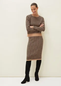 Soph Dogtooth Knitted Co-Ord Skirt
