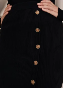 Irina Ribbed Button Detail Knit Skirt -TrendLust Verkäufe 801303050 04 irina ribbed button detail knit skirt