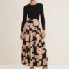 Luana Geo Print Midi Skirt