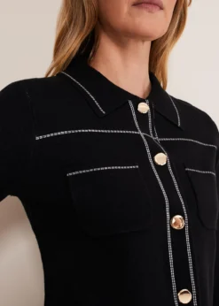 Amaya Contrast Stitch Knit Jacket -TrendLust Verkäufe 901078050 05 amaya contrast stitch knit jacket